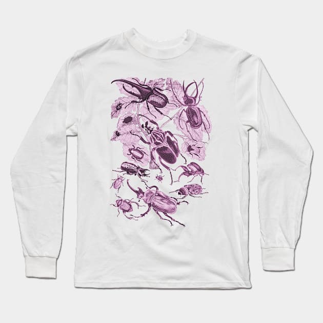 Coleoptera Beetles and Weevils J Mayson Fuchsia Long Sleeve T-Shirt by Scientistudio